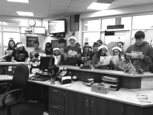 Students Singing in High School Office